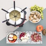 HKoeNIG ALP1800 - Fondue électrique 6 personnes - 2L - 800W - Thermostat réglable 25°C a 190°C - Caquelon amovible - Rouge et noir