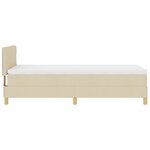 vidaXL Lit à ressorts avec Matelas & LED Crème 100x200 cm Tissu