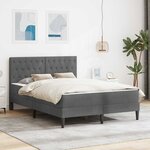 vidaXL Cadre de lit avec matelas Gris foncé 120 x 190 cm Velours