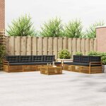 vidaXL Ensemble de canapés d'extérieur 8 Pièces Naturel et Anthracite