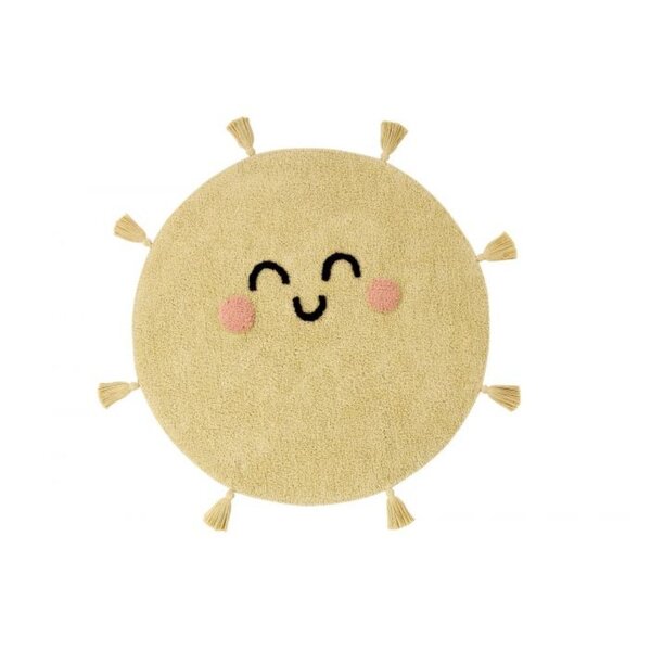 Tapis coton rond lavable Soleil Ø 100 cm