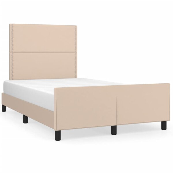 vidaXL Cadre de lit avec tête de lit Cappuccino 120x200 cm Similicuir