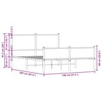 vidaXL Cadre de lit en métal sans matelas chêne fumé 140x200 cm