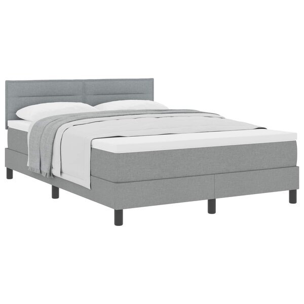 vidaXL Lit à ressorts avec matelas Gris clair 160 x 200 cm tissu