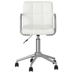 vidaXL Chaises pivotantes à manger lot de 2 blanc similicuir