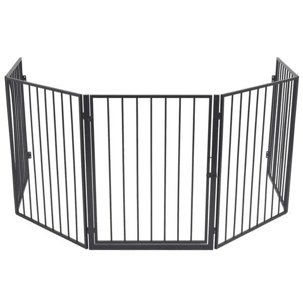 vidaXL Clôture de cheminée pour animaux de compagnie Noir Acier
