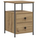 vidaXL Tables de chevet 2 Pièces chêne artisanal bois d'ingénierie