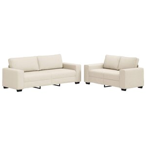 vidaXL Canapé 2 Pièces Beige 221 x 80 x 82 cm Tissu en lin mélangé