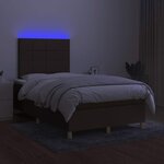 vidaXL Sommier à lattes de lit matelas et LED marron foncé 120x190 cm
