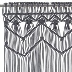 vidaXL Rideau en macramé Anthracite 140x240 cm Coton