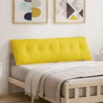 vidaXL Coussin de Dos Jaune clair 160 x 19 x 50 cm tissu