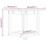 vidaXL Table basse Blanc 50x50x45 cm Bois massif de pin