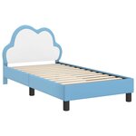 vidaXL Cadre de lit pour enfants avec tête de lit Bleu 80 x 160 cm PU