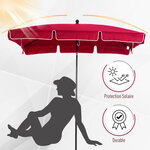 Parasol rectangulaire inclinable alu acier polyester haute densité diamètre 2 m rouge