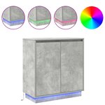 Buffet vidaXL avec LED gris béton 71x34 5x75 cm en bois d'ingénierie