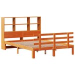 vidaXL Lit bibliothèque sans matelas cire marron 120x190cm pin massif