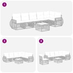 vidaXL Ensemble de canapé de jardin 7 pc Gris et Gris foncé polyrotin