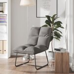 vidaXL Chaise de détente avec cadre en métal Gris clair Velours