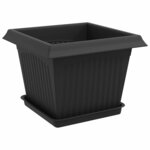 vidaXL Pots de plantes 24 Pièces Noir 23 x 23 x 17 5 cm Plastique