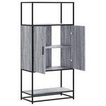 vidaXL Buffet haut sonoma gris 68x35x139 cm bois d'ingénierie et métal