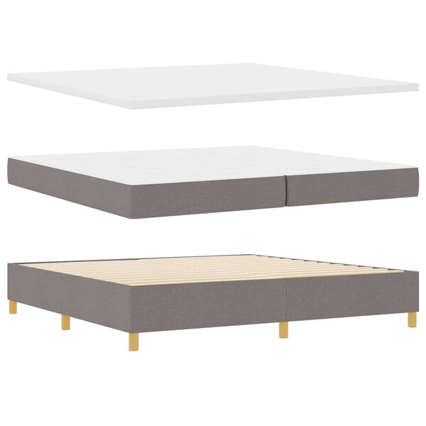 vidaXL Lit à Ressorts avec matelas Taupe 200 x 200 cm tissu