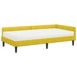 vidaXL Cadre de lit d'angle avec matelas Autre 2 Pièces Jaune Velours