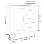 vidaXL Buffet Gris béton 69 5x34x90 cm Bois d'ingénierie