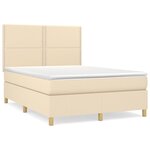vidaXL Sommier à lattes de lit avec matelas Crème 140x200 cm Tissu