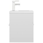 vidaXL Armoire d'évier lavabo intégré blanc brillant bois d'ingénierie