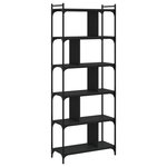 vidaXL Bibliothèque 6 niveaux noir 76x32x192 cm bois d'ingénierie