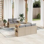vidaXL Salon de jardin avec coussins 6 Pièces beige résine tressée