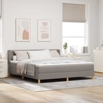 vidaXL Lit à Ressorts avec matelas Taupe 180 x 200 cm tissu