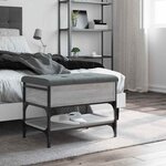 vidaXL Banc à chaussures sonoma gris 62x42x45 cm bois d'ingénierie