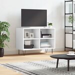 vidaXL Meuble TV blanc 69 5 x 30 x 50 cm bois d'ingénierie
