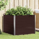vidaXL Jardinière surélevée Marron 100x100x77 cm Acier galvanisé