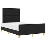 vidaXL Cadre de lit avec tête de lit Noir 120 x 190 cm tissu