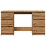 vidaXL Bureau chêne artisanal 140x50x77 cm bois d'ingénierie