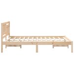 vidaXL Cadre de lit Marron 135 x 190 cm Bois massif en pin