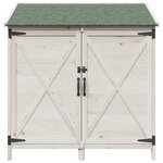 vidaXL Abri de jardin Blanc 106 x 56 x 113 5 cm Bois de Sapin Massif