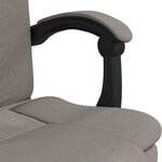 Chaise fauteuil siège pivotante de inclinable de bureau informatique étude tissu taupe 02_0024276