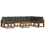 vidaXL Ensemble de canapés d'extérieur 9 Pièces Naturel et Anthracite