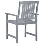 vidaXL Chaises de jardin et coussins lot de 4 Gris Bois acacia massif