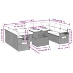vidaXL Salon de jardin avec coussins 10 Pièces gris clair résine tressée