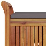 vidaXL Banc de rangement de jardin avec coussin 126 cm Bois d'acacia