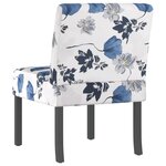 vidaXL Fauteuil sans accoudoirs bleu tissu avec fleurs