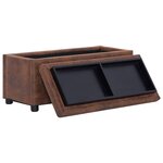 vidaXL Pouf de rangement 87 5 cm Marron Similicuir daim