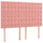 vidaXL Sommier à lattes de lit avec matelas Rose 140x200 cm Velours