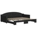 vidaXL Lit de jour avec lit gigogne noir 90x200 cm tissu