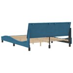 vidaXL Cadre de lit avec tête de lit bleu 160x200 cm velours