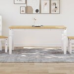vidaXL Table à manger Corona blanc 160x80x75 cm bois massif de pin